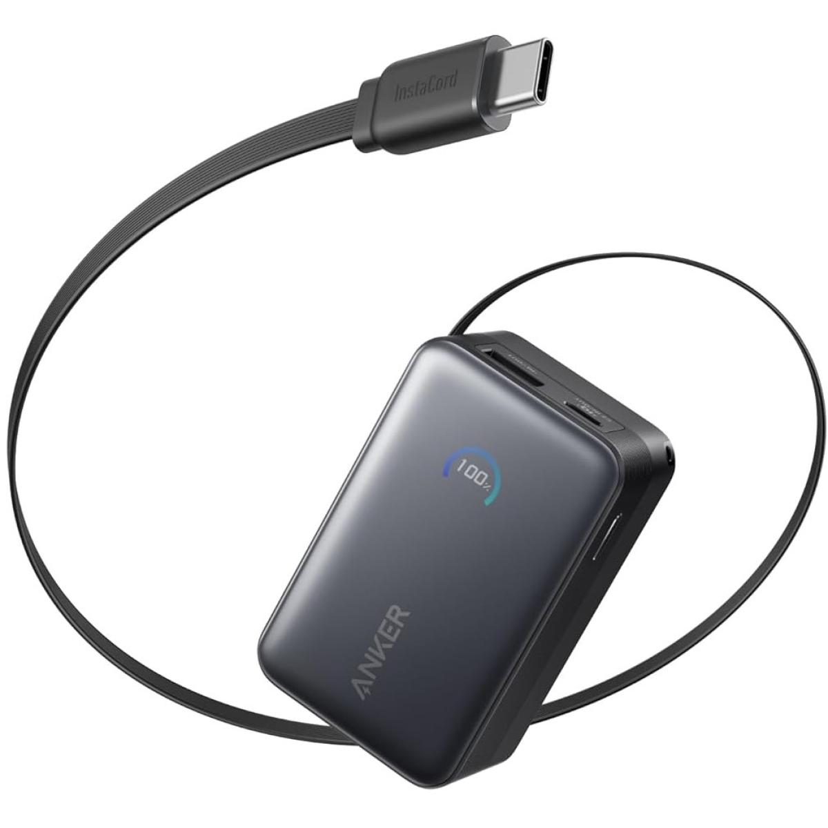 Anker Nano Power Bank, 10,000mAh Portable Charger with 2.3 ft